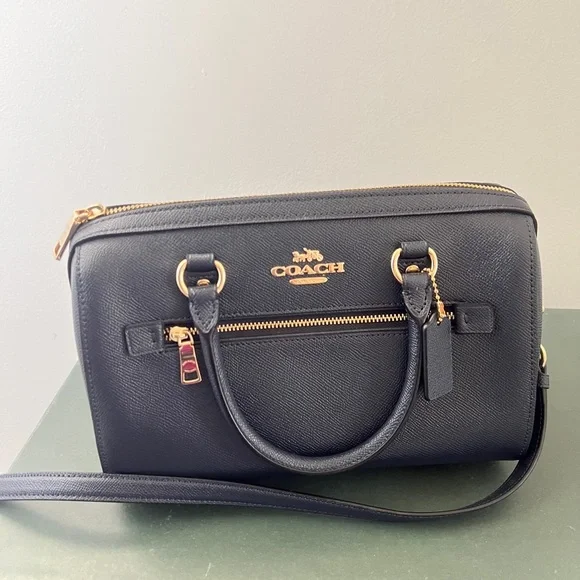 NWT Coach Navy Rowan Satchel - Picture 3 of 8